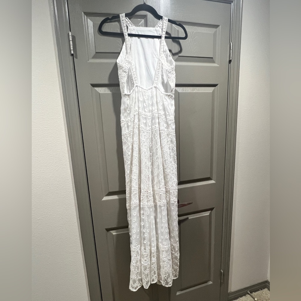 Tularosa White Sleeveless Boho Lace Maxi Dress Size XS - Picture 2 of 8